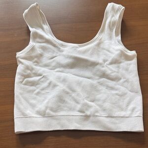 Athleta Girl White Ribbed Tank Top